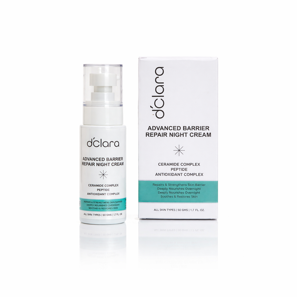 D'CLARA Advanced Barrier Repair Night Cream | Ceramides, Peptides & Hyaluronic Acid | 50 Gms