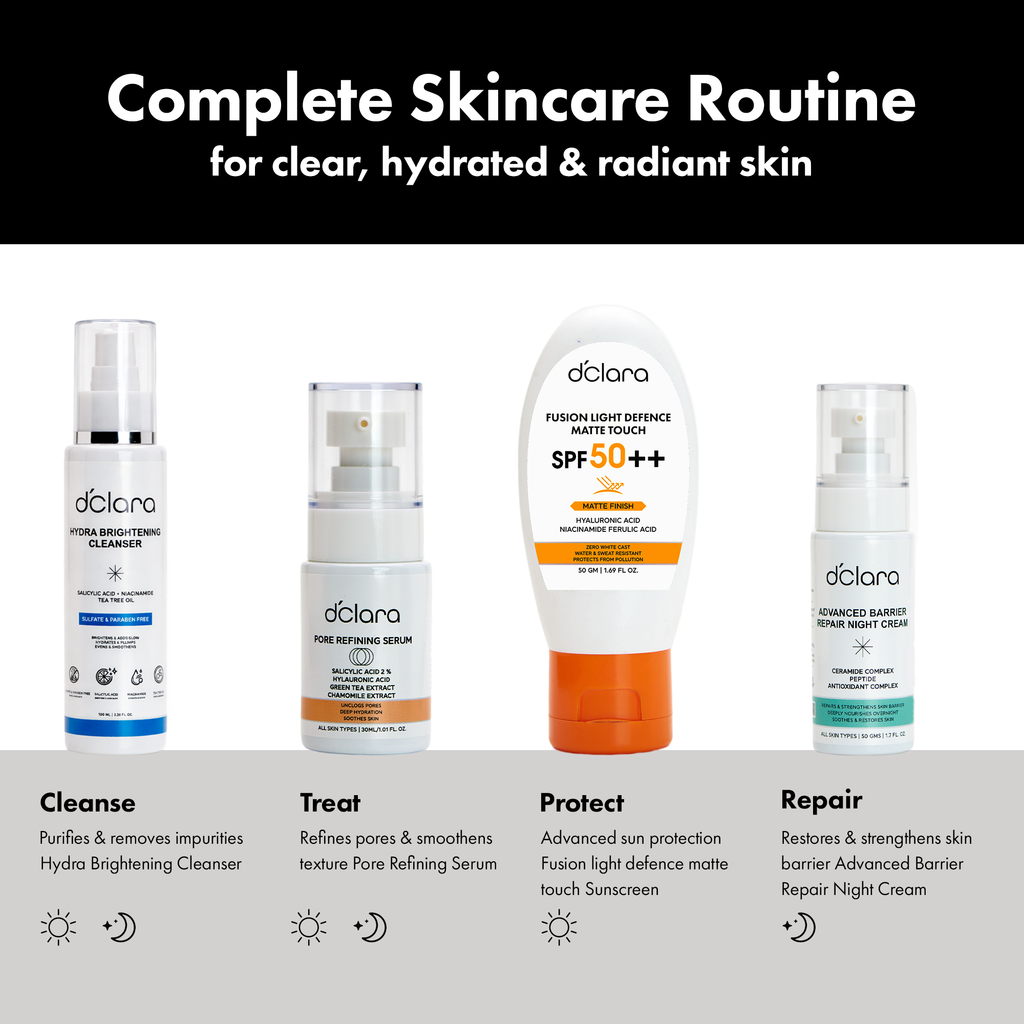 D'CLARA Hydra Brightening Cleanser | 2% Salicylic Acid, Niacinamide & Tea Tree Oil Face Wash | For Oily & Acne-Prone Skin | 100ml
