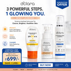 DClara Brightening Skincare Combo | Hydra Cleanser + Clarifying Face Serum + SPF 50 Sunscreen | Introductory Offer ₹699